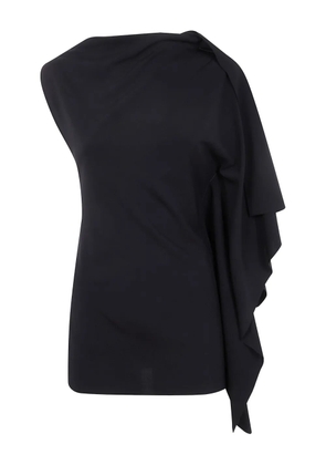 Sportmax draped one-shoulder top - Black