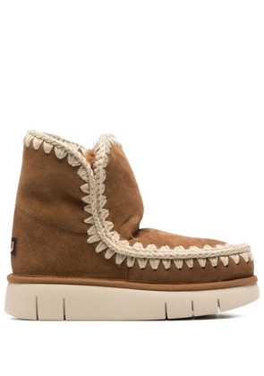 Mou logo-patch slip-on boots - Brown