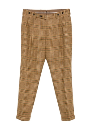 Berwich checked pleated trousers - Brown