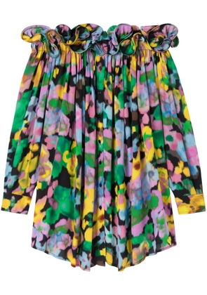 AZ FACTORY x Lutz Huelle Theodora floral-print off-shoulder dress - Blue