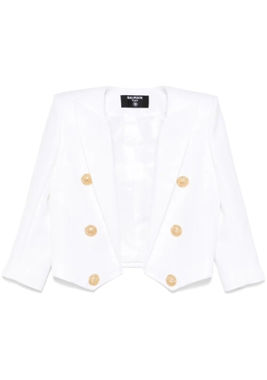 Balmain textured blazer - White