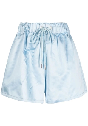 SA SU PHI elasticated high-waisted silk shorts - Blue