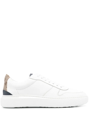 Herno monogram-heel leather sneakers - White