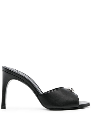 Coperni 95mm leather logo-plaque sandals - Black