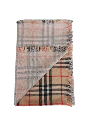 Burberry fringed checked scarf - Neutrals