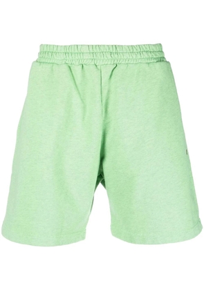 MSGM embroidered-logo cotton shorts - Green