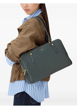 Furla large logo-lettering bag - Green