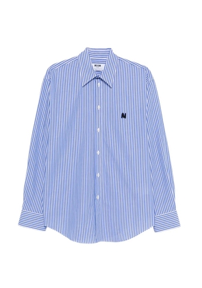 MSGM striped logo shirt - Blue