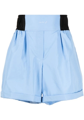 Nackiyé logo-print cotton shorts - Blue
