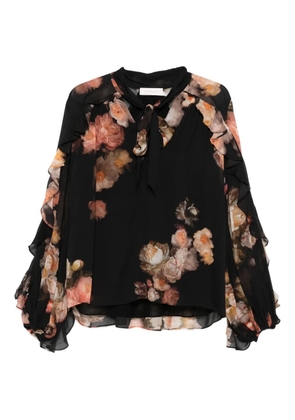 ZIMMERMANN ruffled floral-print blouse - Black