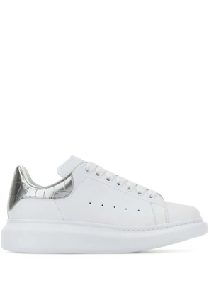 Alexander McQueen Oversized crocodile-effect leather sneakers - White
