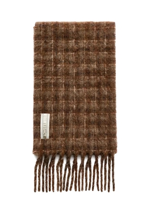 OUR LEGACY checked fringed scarf - Brown