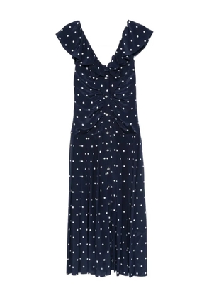 Alessandra Rich polka dot-print ruffled dress - Blue