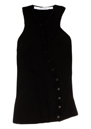 Talia Byre button-up asymmetric vest - Black