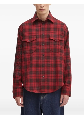 VETEMENTS plaid-pattern long-sleeve shirt - Red