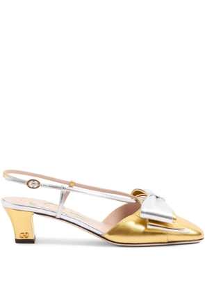 Valentino Garavani 45mm Bowow slingback pumps - Gold