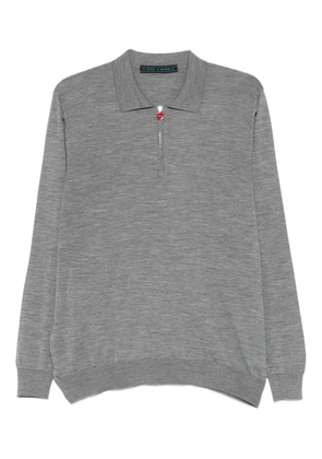 Kiton mélange-effect polo shirt - Grey