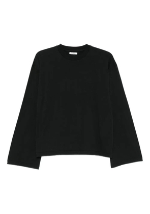 Haikure wide-cuff cotton top - Black