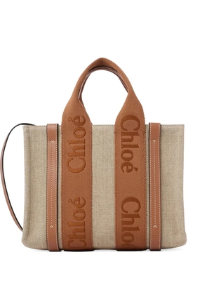 Chloé Woody logo-strap tote bag - Neutrals