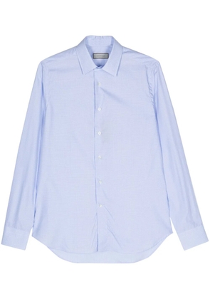 Canali check-pattern cotton shirt - Blue