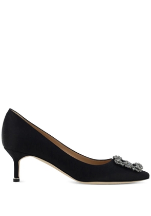 Manolo Blahnik 30mm Hangisi satin pumps - Black