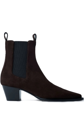 TOTEME 80mm suede pointed-toe boots - Brown