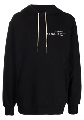 ISO.POETISM graphic-print cotton hoodie - Black