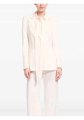 Elie Saab embellished pinstripe crepe blazer - White