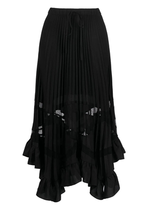 Claudie Pierlot asymmetric hem pleated skirt - Black