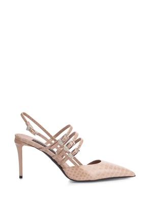 Philipp Plein croco-print buckled pumps - Neutrals
