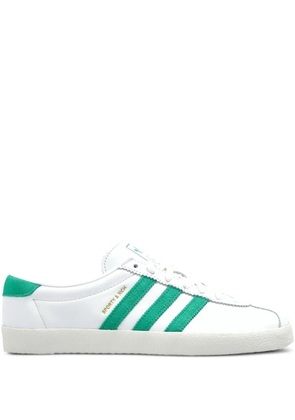 adidas leather three-stripe trainers - White