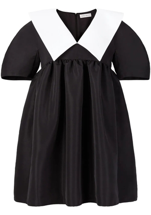 Nina Ricci contrasting-collar taffeta babydoll dress - Black