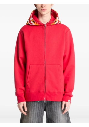 A BATHING APE® tiger-embroidered zip-up hoodie