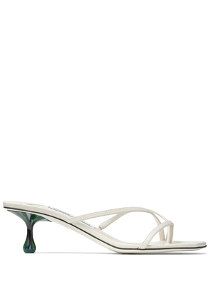 Jimmy Choo 50mm Etana strappy leather mules - White