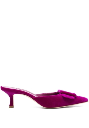 Manolo Blahnik 50mm Maysale mules - Purple