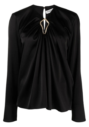 Lanvin draped long-sleeved blouse - Black