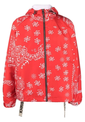 Khrisjoy paisley-embroidery hooded jacket - Red