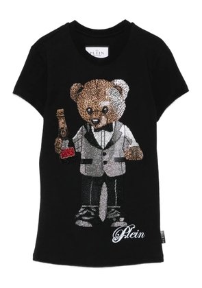 Philipp Plein bear-embellished cotton T-shirt - Black