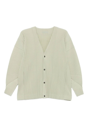 Homme Plissé Issey Miyake plissé buttoned cardigan - Green