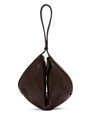 STAUD folded leather shoulder bag - Brown