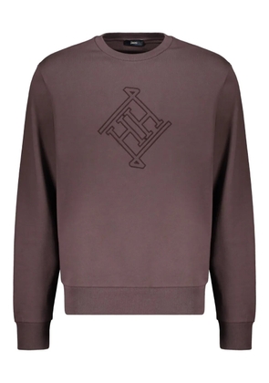 Herno logo-embroidered crew-neck sweatshirt - Brown