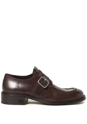 Miu Miu leather brogue shoes - Brown