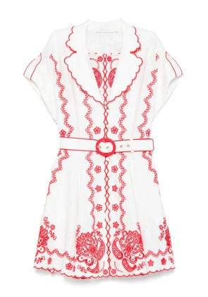 ZIMMERMANN Lucky Embroidered mini dress - White