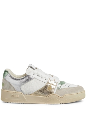 DSQUARED2 Spiker leather sneakers - White