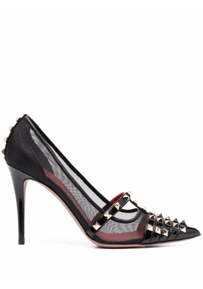 Valentino Garavani studded panelled pumps - Black