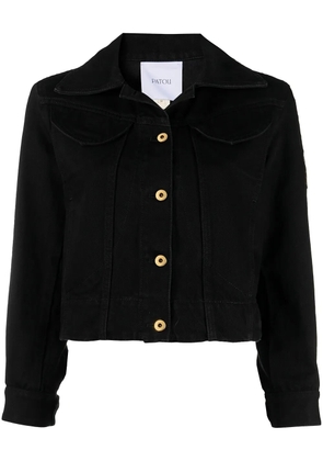 Patou cropped organic denim jacket - Black
