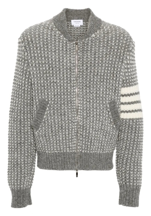 Thom Browne 4-Bar chunky-knit bomber jacket - Grey
