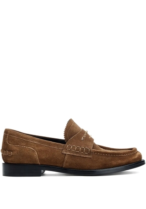 Alexander Wang logo-plaque suede loafers - Brown