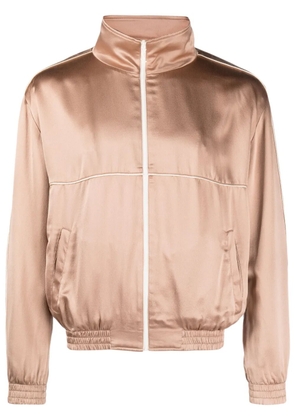 Saint Laurent zip-up silk track jacket - Neutrals