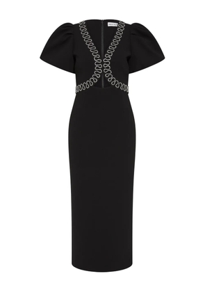 Rebecca Vallance Nyx puff-sleeve midi dress - Black